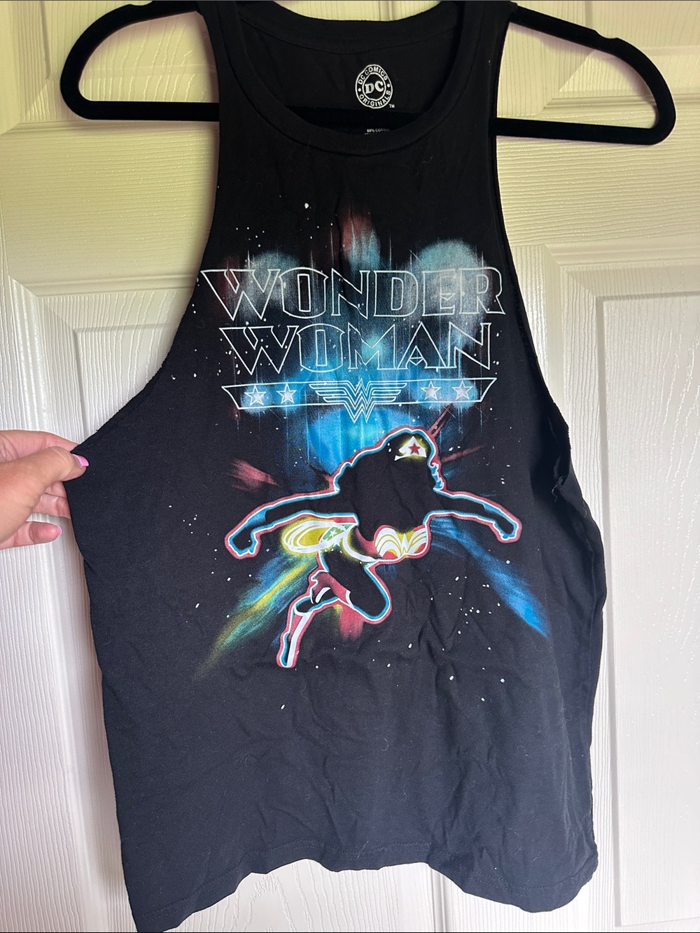 DC Black Wonder Woman Neon Silhouette Tank